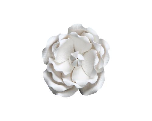An off-white artificial full bloom rose flower with wired petals, approximately 10cm in size.