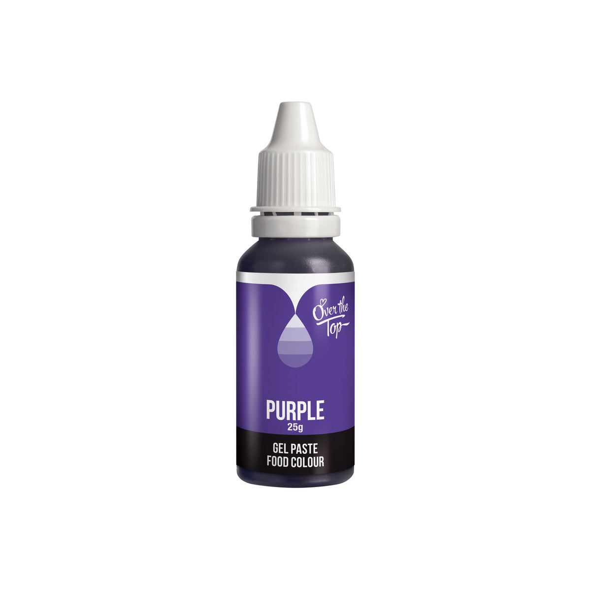 OTT Gel Food Colour in Purple, 25g squeeze bottle shown as a concentrated vegan‑friendly gel colour for icing, fondant and buttercream.