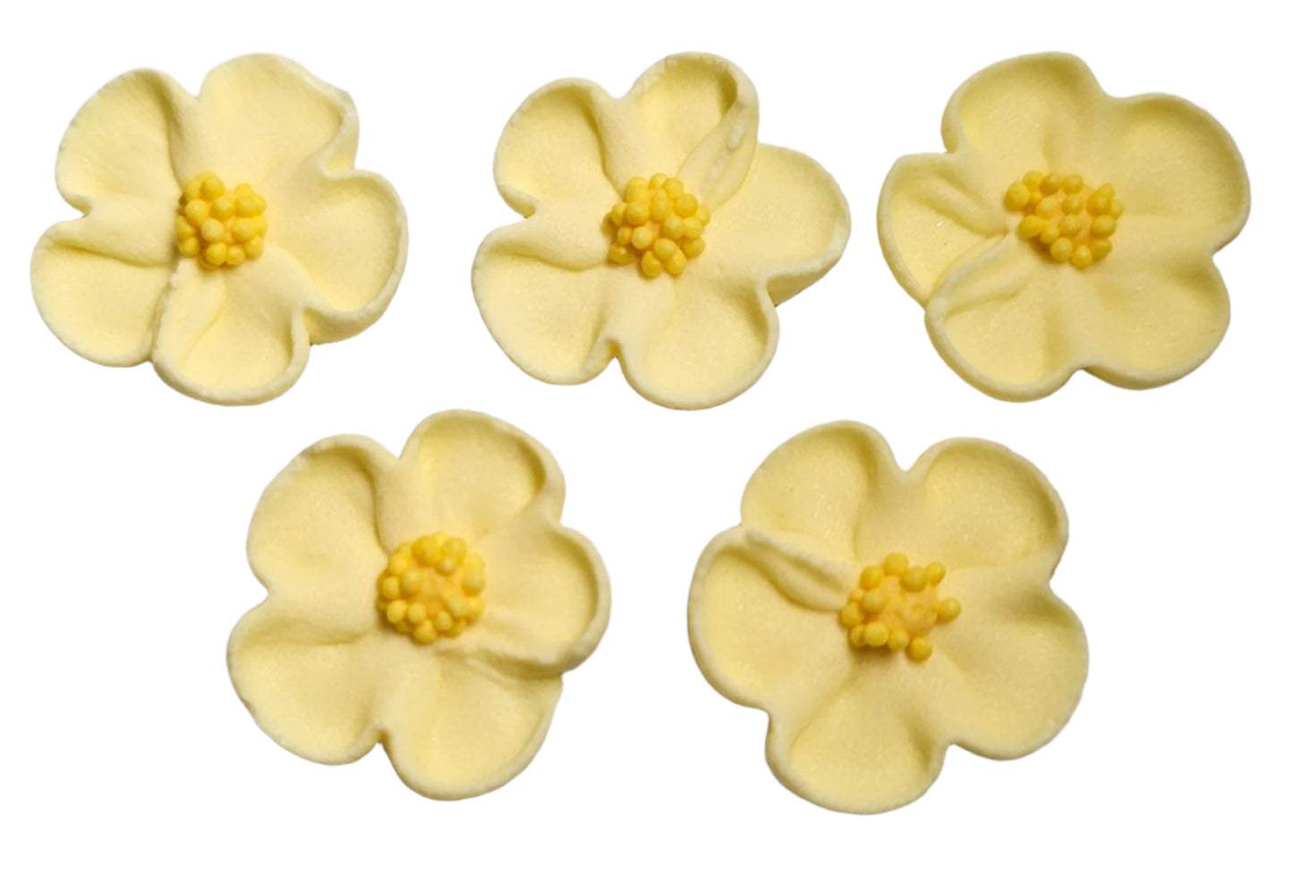 Yellow Blossoms made out of Royal Icing Sold in Pkt of 5