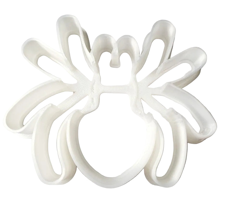 3D printed spider cookie cutter in food‑safe plastic, designed for fondant and cookie dough. Made in Australia by The Sugar Smith.
