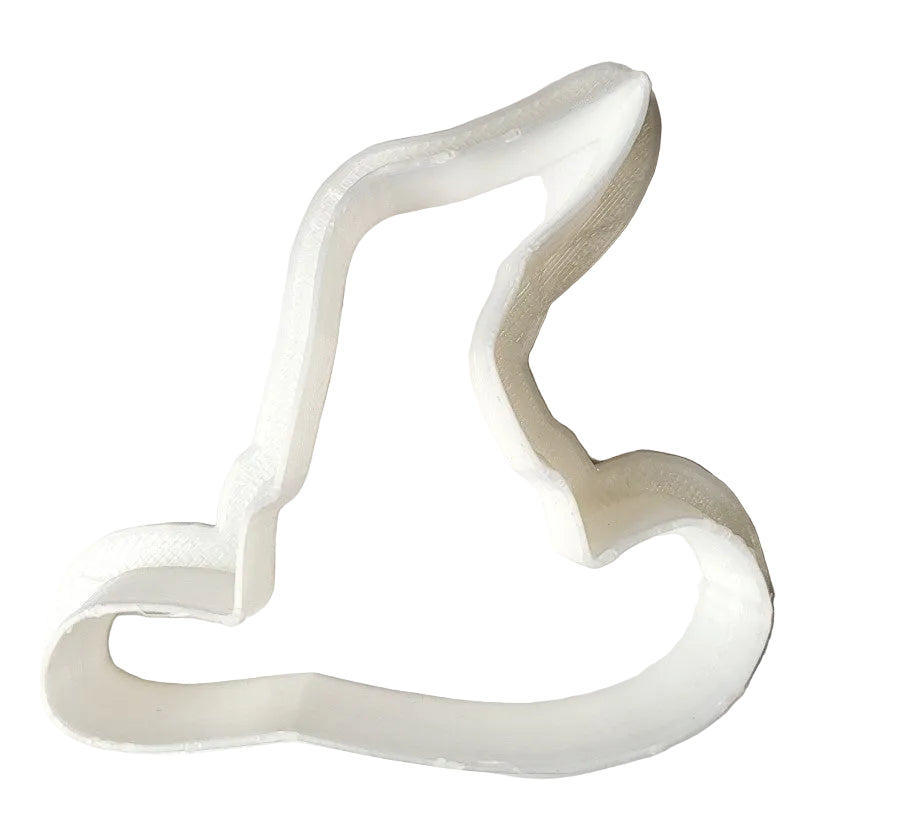 3D printed witches hat cookie cutter in food‑safe plastic, designed for cutting fondant and cookie dough. Made in Australia by The Sugar Smith.