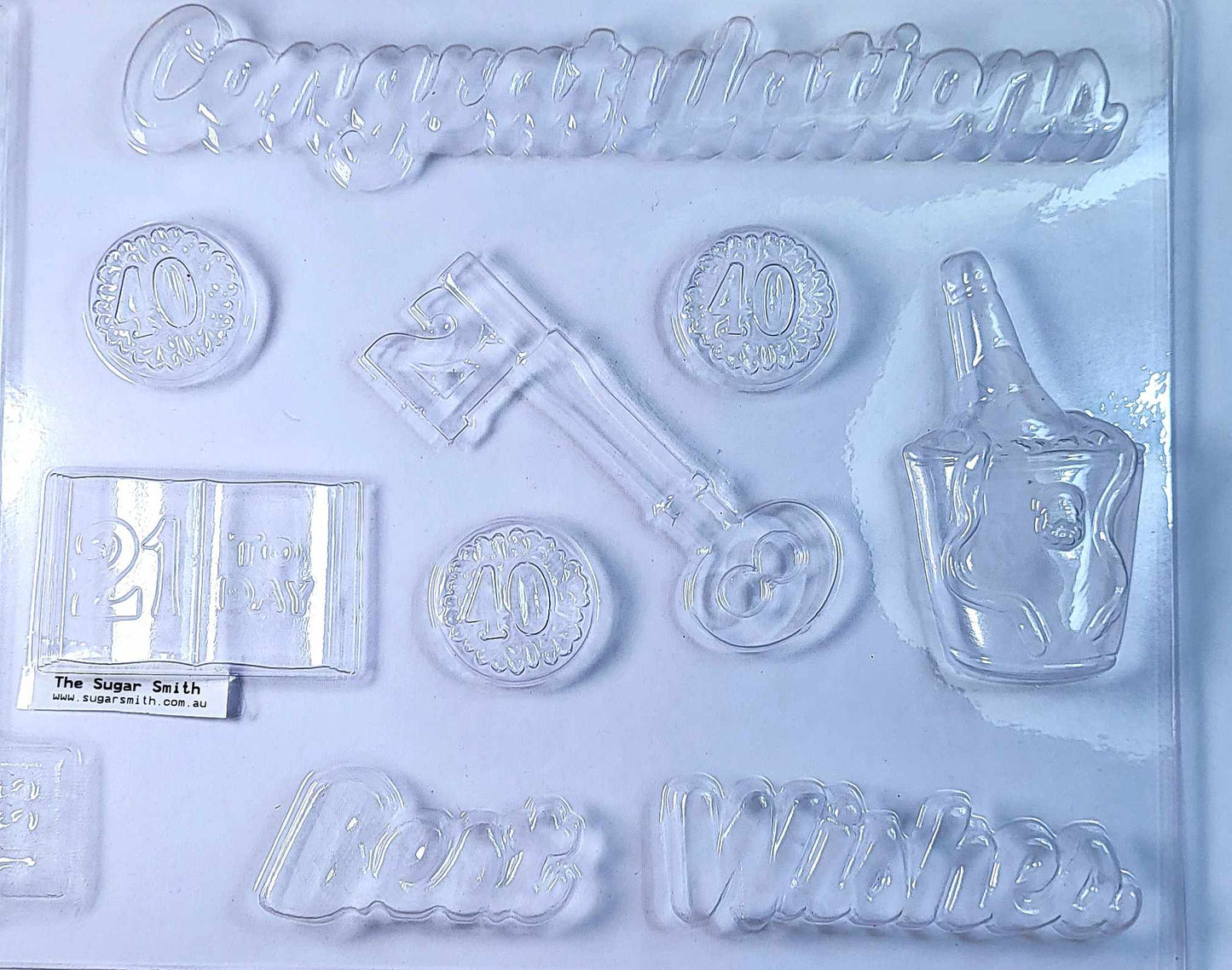 Celebrate milestones in style with our Congratulations & Milestone Chocolate Mould, featuring seven distinct designs: