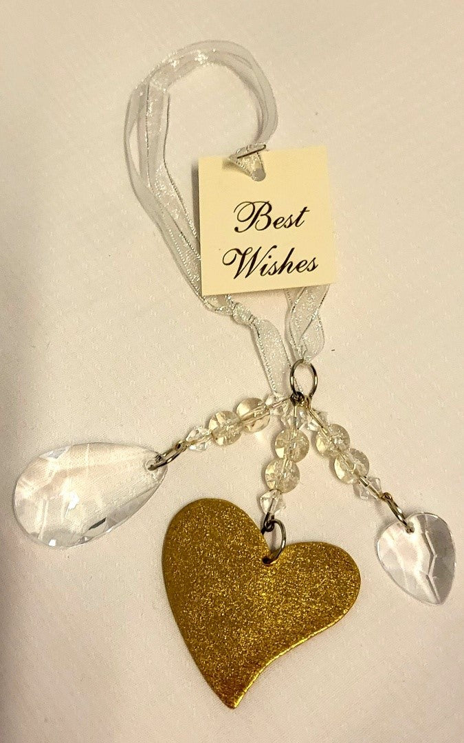 Heart with Crystal Best Wishes