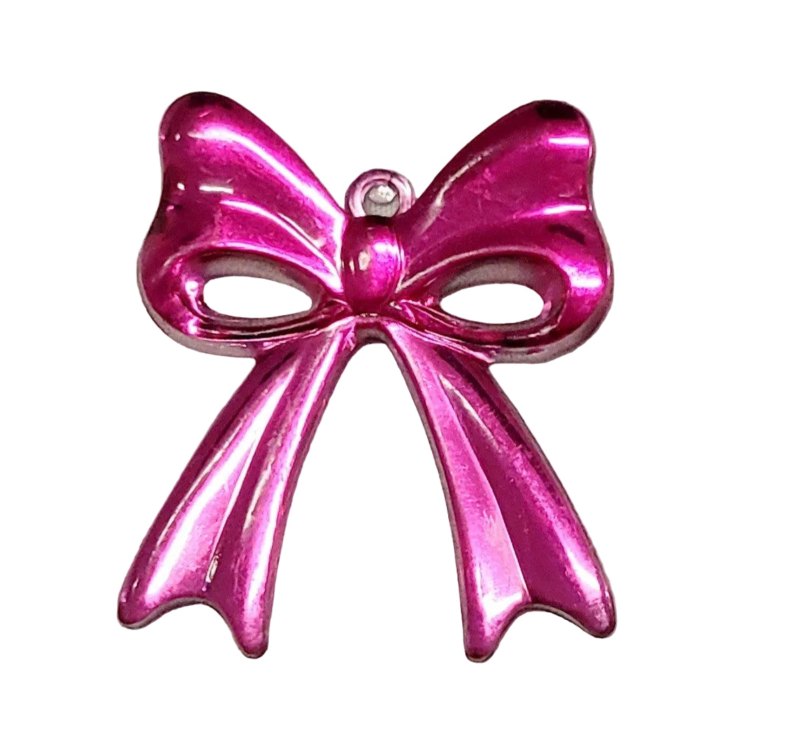 Fuchsia Bow Plastic