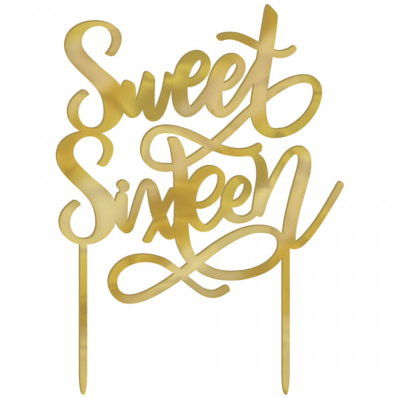 Sweet 16 Cake Blush Gold Cake Topper