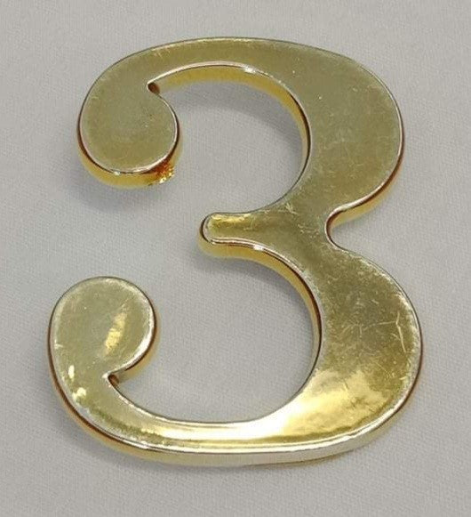 Number 3 Gold Embellishment