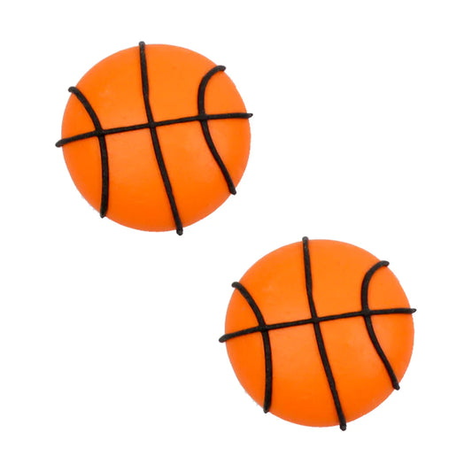 Set of 10 basketball royal icing decorations, 2.5cm, perfect for sports-themed cakes and cupcakes.