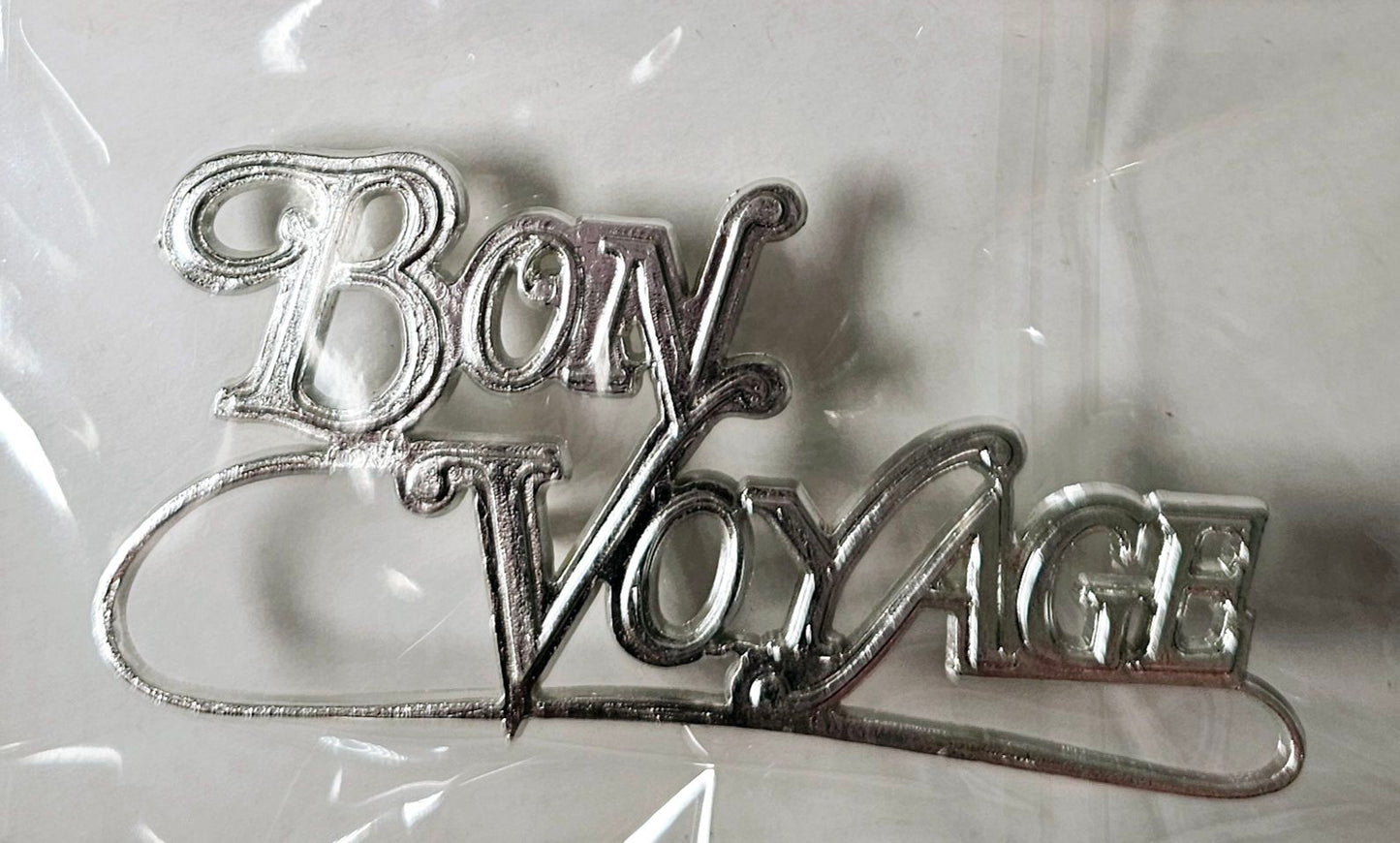 Bon Voyage Silver Sign Embellishment
