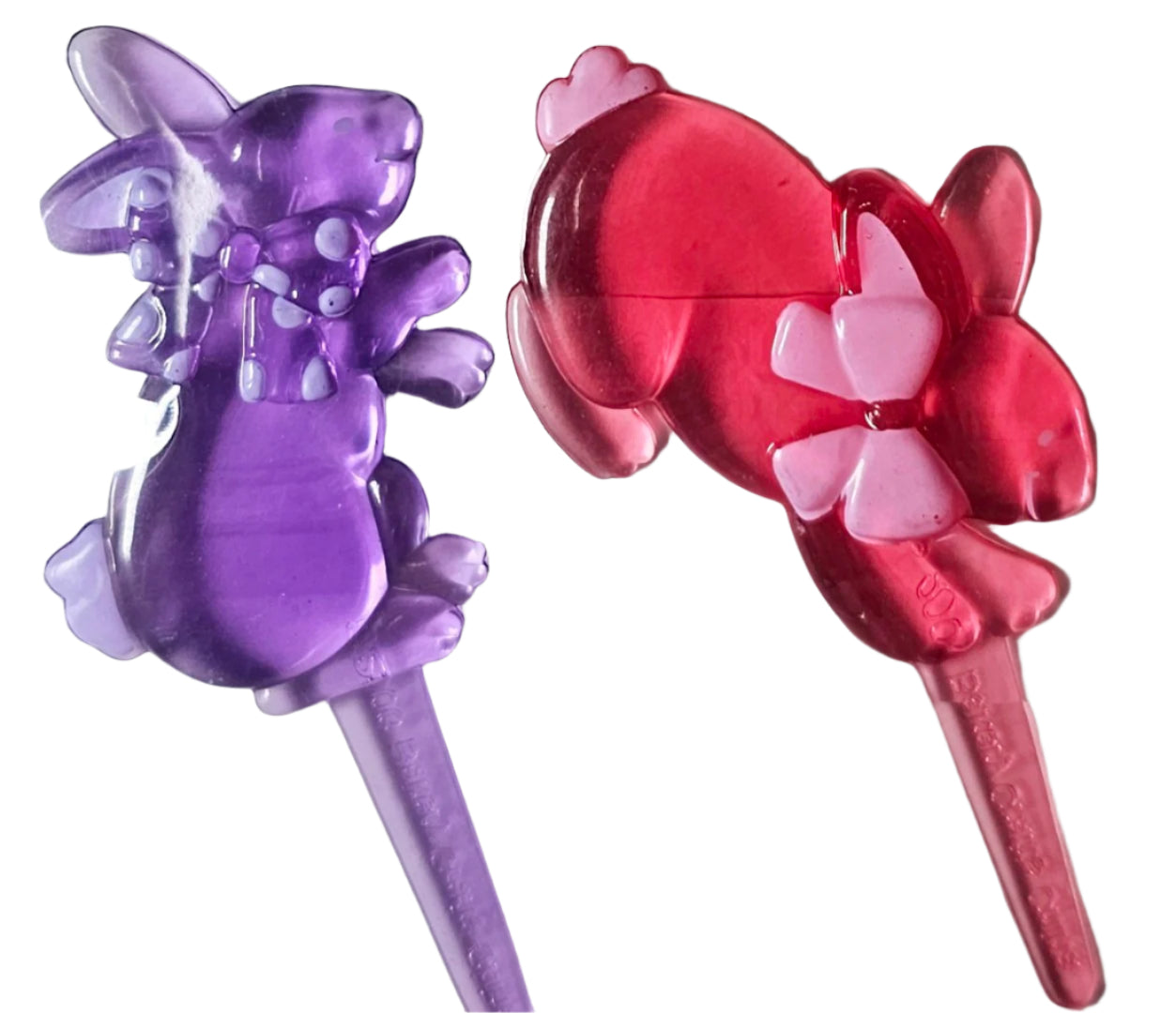 Bunny Embellishment on spink in Purple and Pink sold as pkt. 2