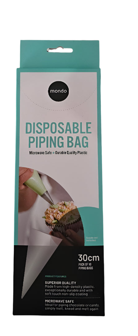 Pack of 10 Mondo disposable piping bags, 30 cm, made from durable polyethylene