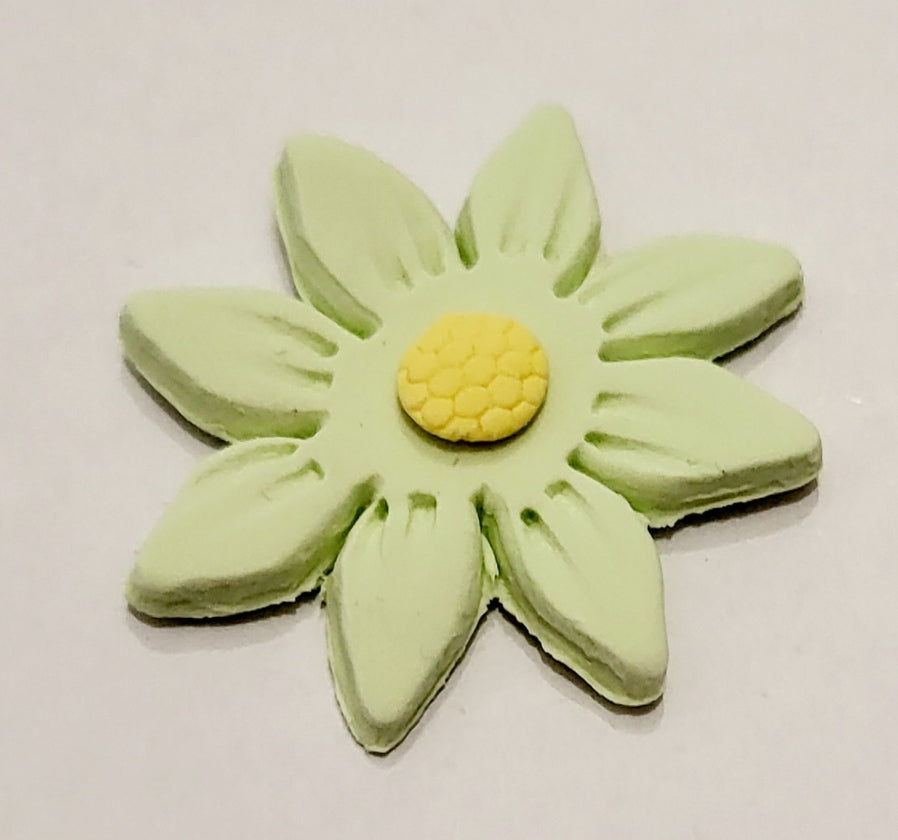 Daisy with Yellow Centre Pale Green