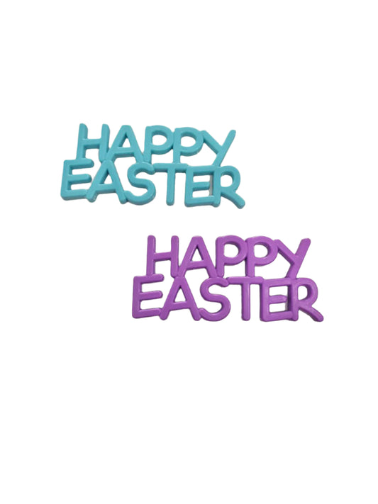 Large Happy Easter Plastic Sign sold as pkt 2. 1 x Blue. 1 x Purple