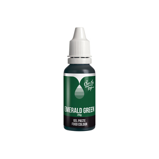 OTT Gel Food Colour in Emerald Green, 25g squeeze bottle shown as a concentrated vegan‑friendly gel colour for icing, fondant and buttercream.