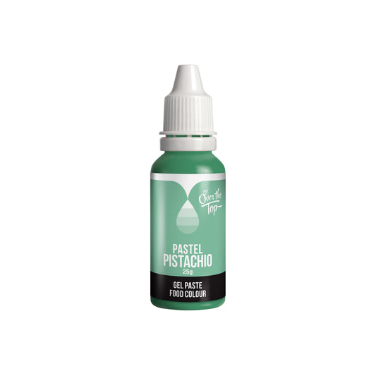 OTT Gel Food Colour in Pastel Pistachio, 25g squeeze bottle shown as a concentrated vegan‑friendly pastel gel colour for icing, fondant and buttercream.