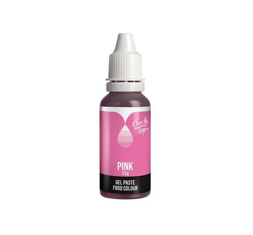 OTT Gel Food Colour in Pink, 25g squeeze bottle shown as a soft, versatile pink shade for icing, fondant and buttercream.