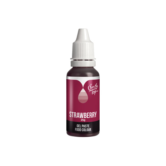 OTT Gel Food Colour in Strawberry, 25g squeeze bottle shown as a concentrated vegan‑friendly gel colour for icing, fondant and buttercream.