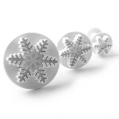 Set of 3 Snowflake plunger cutter and embosser.
