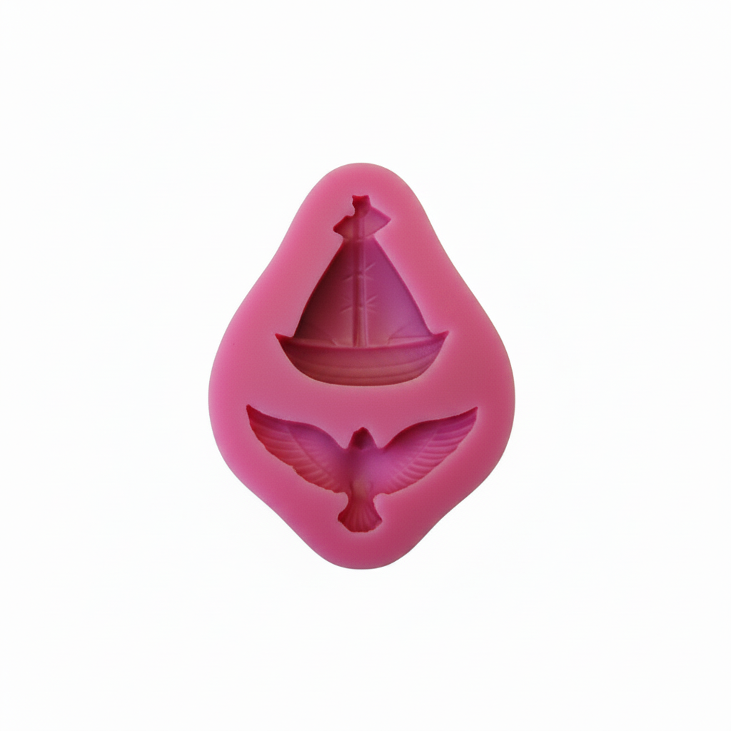 sailboat and seagull silicone mould for fondant and chocolate