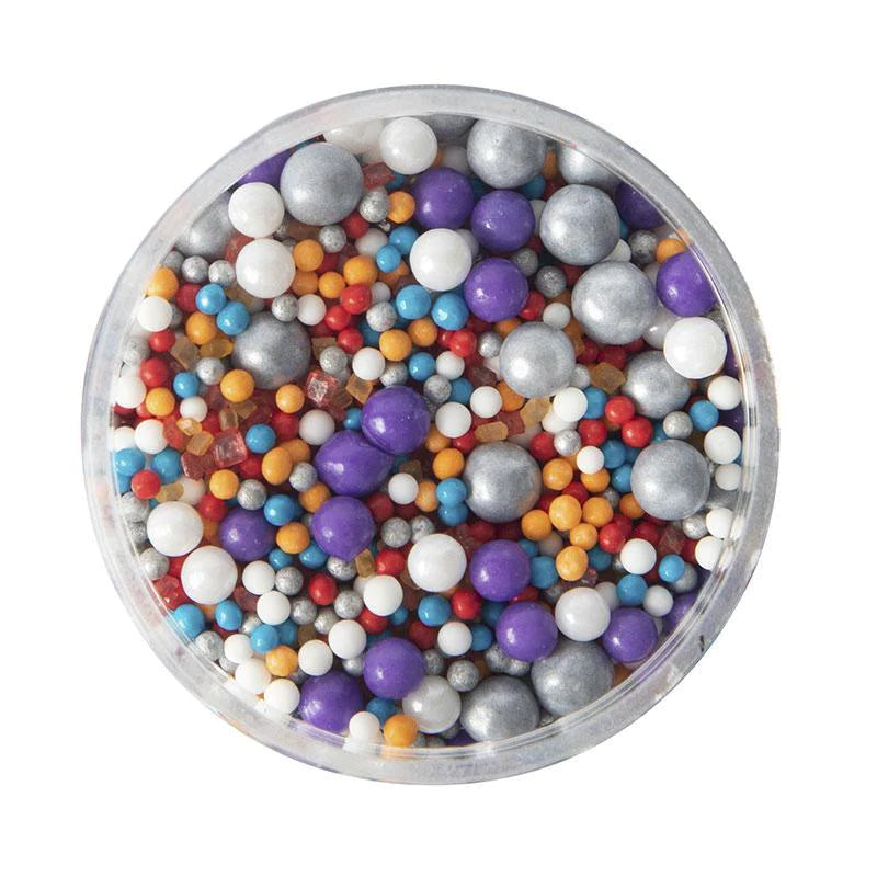 Unleash your baking creativity with our 100g Volcano Blend Sprinkles.
This resealable zip lock bag contains a mix of vibrant cachous, edible sugar, and nonpareils, guaranteed to elevate any volcano cake to a work of art.
Let Sprinks' Volcano Blend bring your creations to life. Sze: 100g