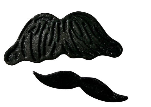 Set of 2 fondant moustache decorations small and large sizes, perfect for Father’s Day cakes.