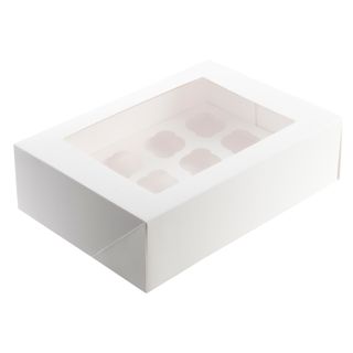 Cupcake Box & Insert with Window 12 hole Mondo