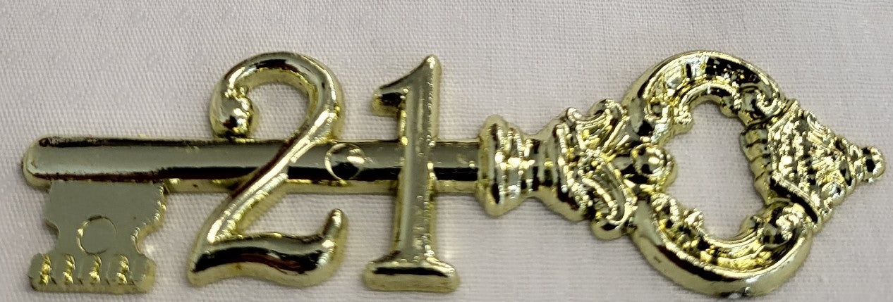 Antique Key Gold 21st Embellishment