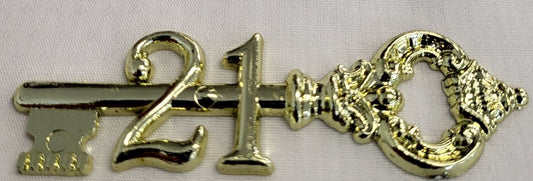 Antique Key Gold 21st Embellishment