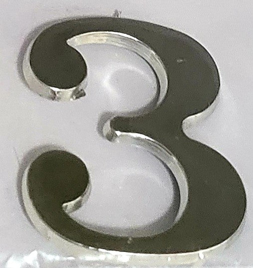 Number 3 Silver Embellishment