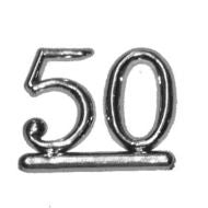 Silver 50th Embellishment 1inch Sign