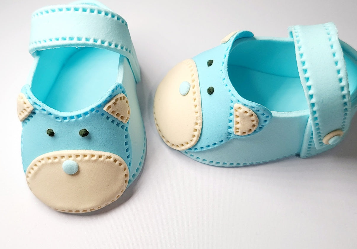 Baby Shoes with Teddy Bear Face