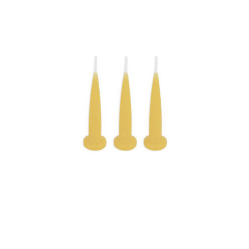 Bullet‑style birthday candles in four bright colours suitable for party cakes