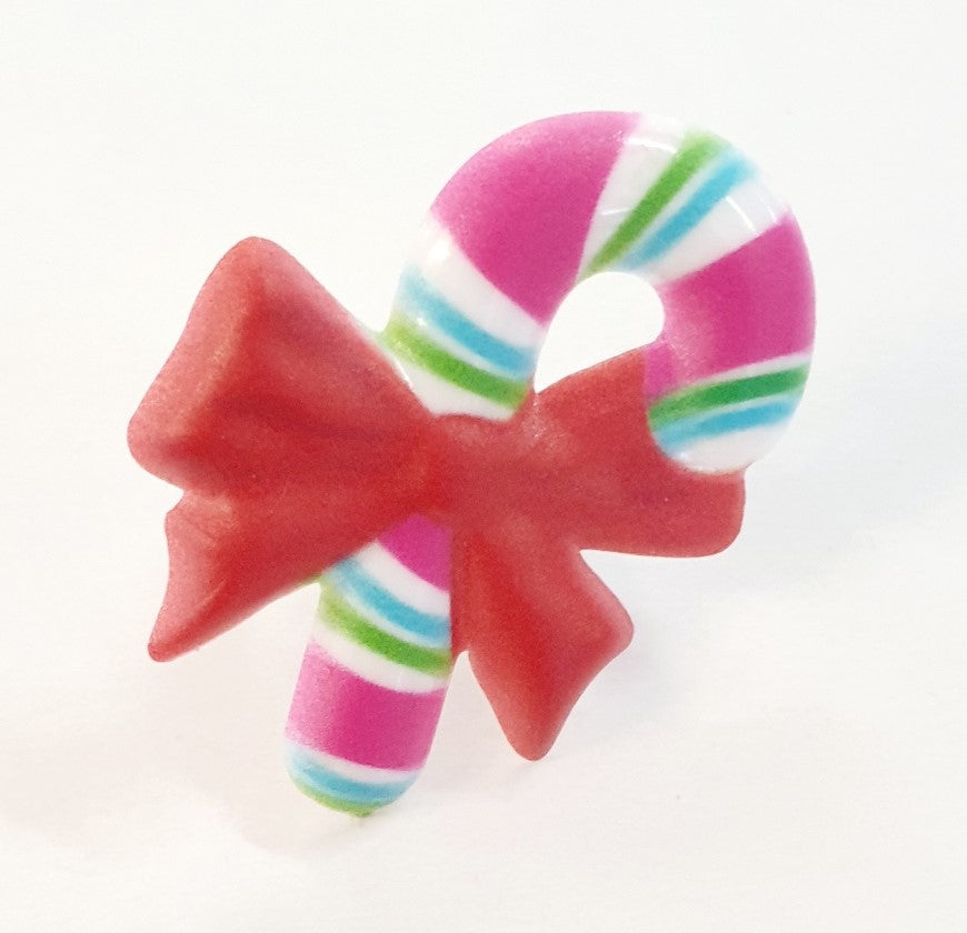 Candy Cane Christmas Plastic Rings 2 Pkt