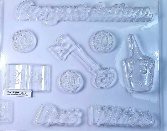 Celebrate milestones in style with our Congratulations & Milestone Chocolate Mould, featuring seven distinct designs: