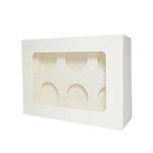 This fantastic product is perfect for storing and carrying all of your delectable cupcakes. 
It comes with an insert designed with a handy edge for effortless cupcake removal, and a clear acetate window to showcase your mouthwatering creations. 
Each box is individually wrapped and simple to put together.

Size: 10"x 7"x 4"