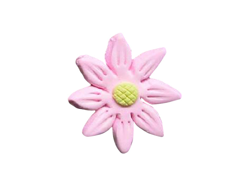 Add a sweet and cheerful accent to your desserts with our Daisy with Yellow Centre Pink, handcrafted from gum paste. Featuring soft pink petals and a bright yellow centre, this daisy brings playful charm to cupcakes, cookies, and celebration cakes.