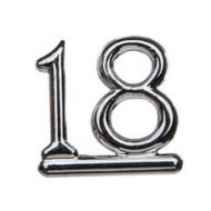 Silver 18 Embellishment 1" BULK (6)