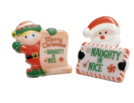 Christmas Elf and Santa rings used for cakes, napkin rings, or party platters