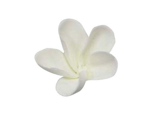 A large white frangipani flower made of wire, designed for cake and cupcake decoration.