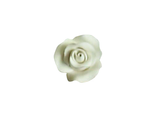 Delicately crafted from fine gum paste, the Ivory Rose Wire No Calyx is a versatile miniature bloom designed to complement sprays and floral arrangements with subtle elegance. Its compact 1.9cm size makes it ideal for adding detail to any decorative composition.