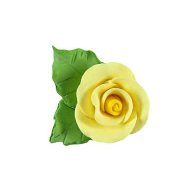 Tea Rose Yellow with Leaves