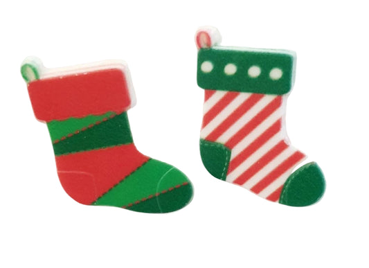 Christmas Santa stockings rings used for cakes, napkin rings, or party platters