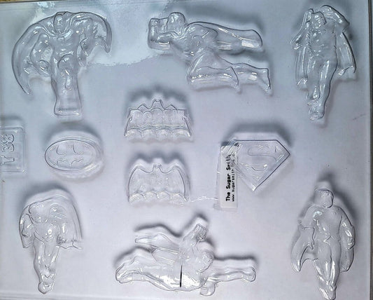 Unleash your inner hero with our Superhero Chocolate Mould, featuring 10 unique cavities inspired by iconic comic book themes. From bold emblems to action-ready silhouettes, this food-safe plastic mould is perfect for creating edible toppers using chocolate, fondant, candy melts, or isomalt.

Ideal for:

Birthday cakes, cupcakes, and party favors

Comic-themed events, movie nights, or kids’ celebrations

Chocolate treats, fondant decorations, or candy toppers

Reusable and easy to clean.
