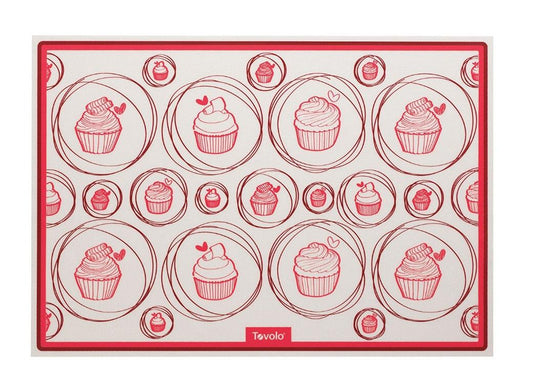 Extra‑thick Tovolo silicone baking mat on a tray, used for even, no‑burn baking.