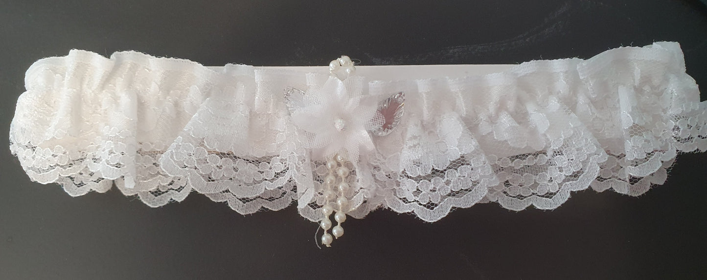 Garter with Pearls and Flower
