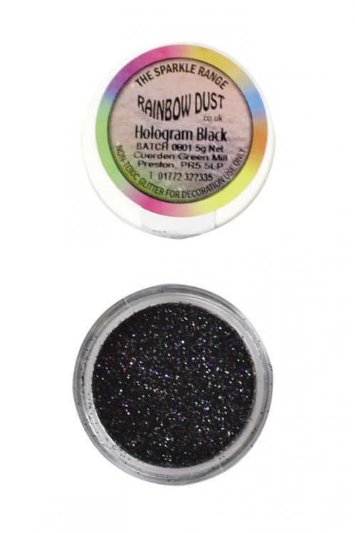 Black Hologram Glitter Rainbow Dust
