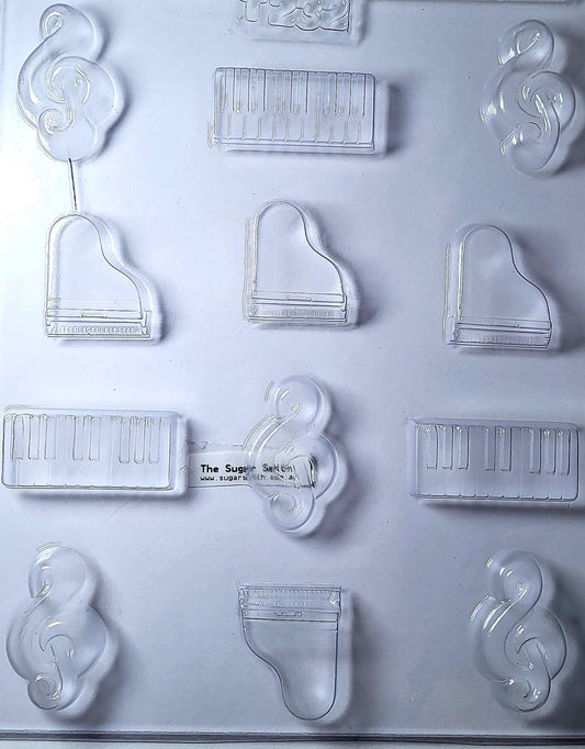 Music Note Keys and Piano Chocolate Mould