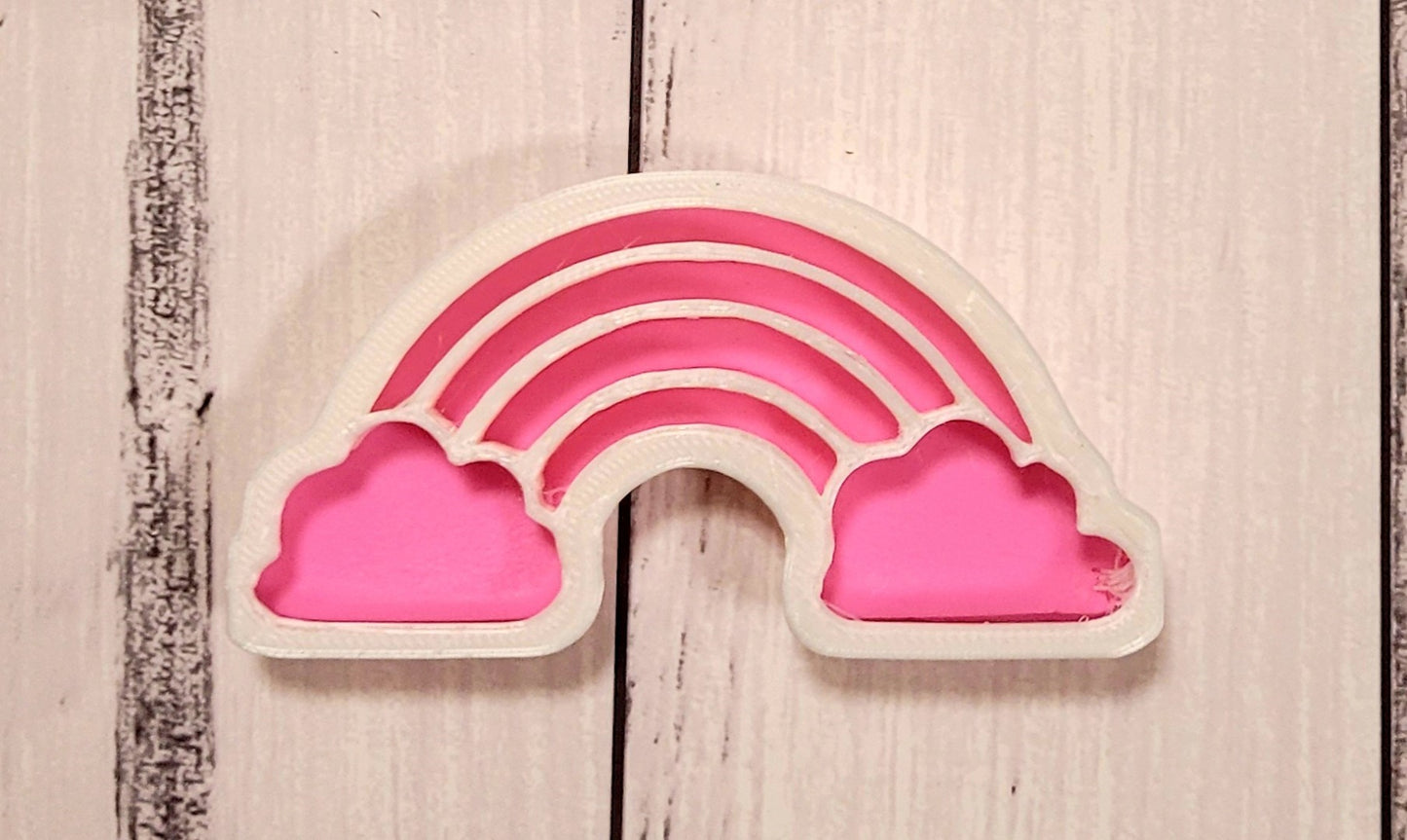 3D Rainbow & Clouds Cookie Cutter